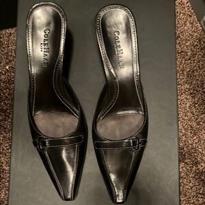 Cole Haan Black Mules Sleek Leather Design